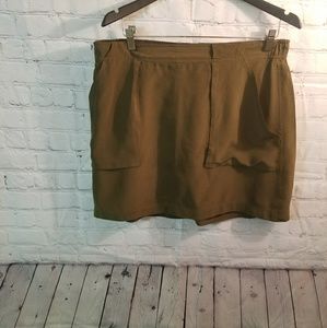 MADEWELL olive green mini skirt